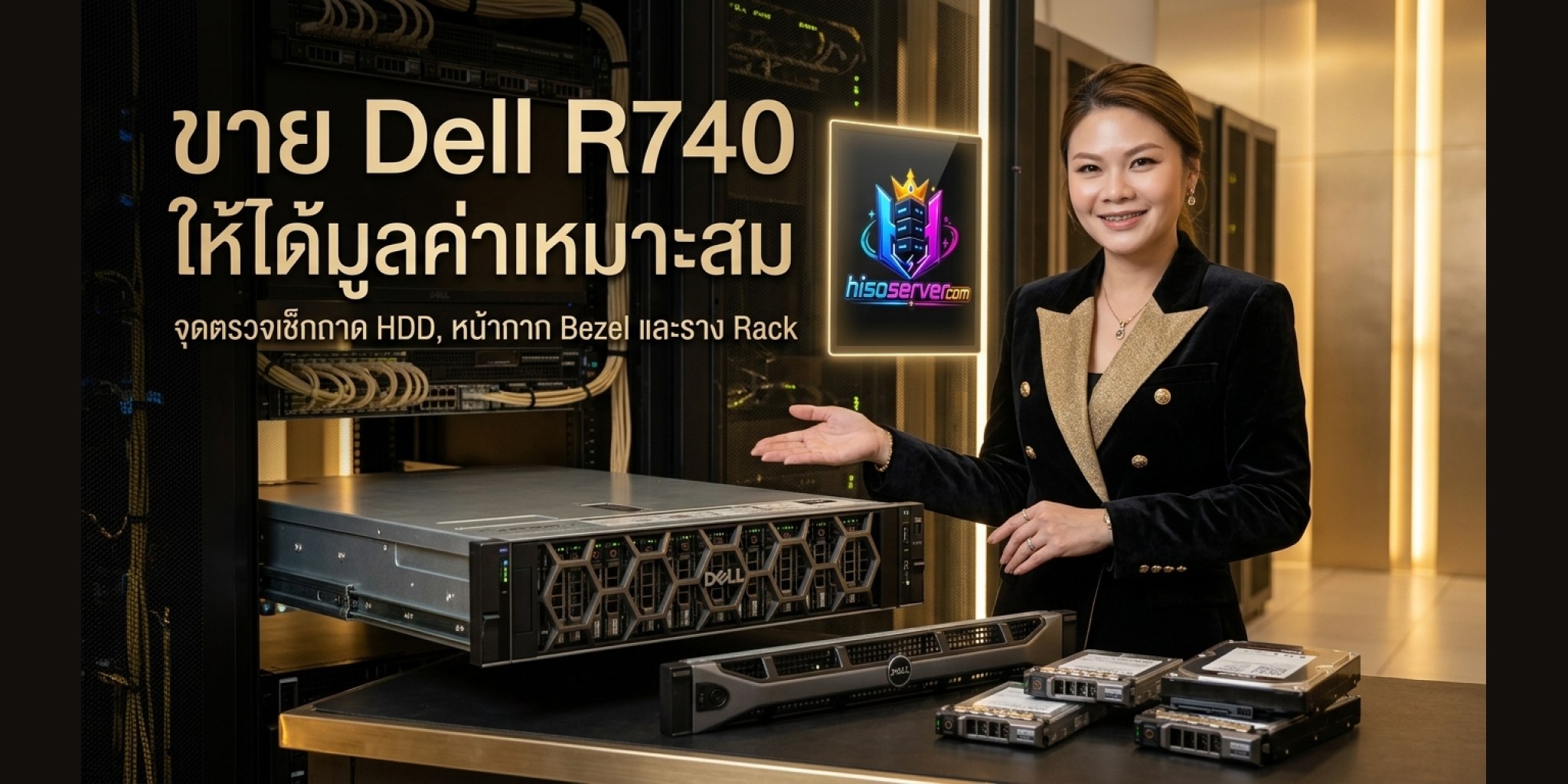 ขาย Dell R740 ให้ได้มูลค่าเหมาะสม จุดตรวจเช็กถาด HDD หน้ากาก Bezel และราง Rack