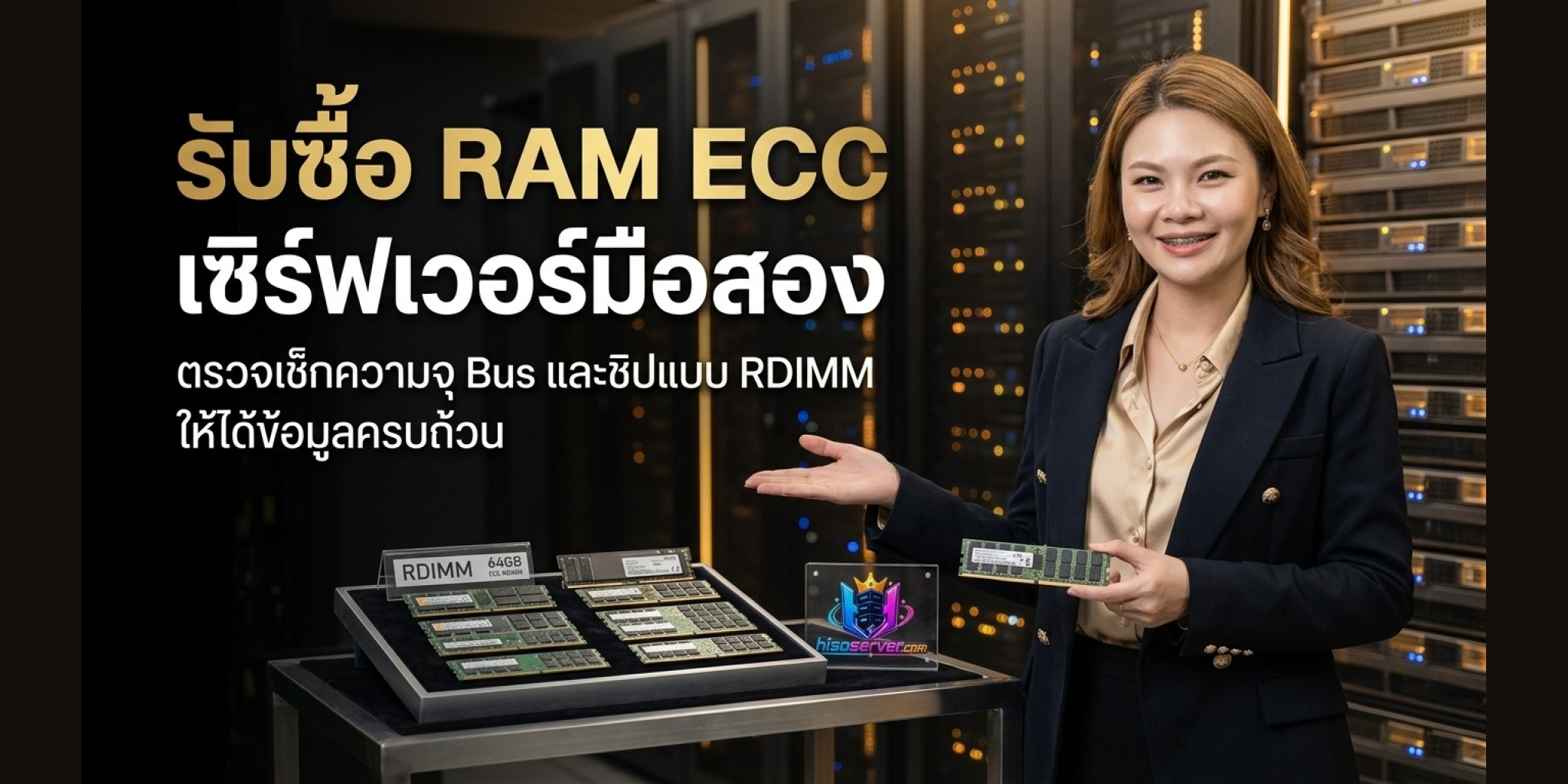 ขาย RAM ECC เซิร์ฟเวอร์มือสอง ตรวจเช็กความจุ Bus และชิปแบบ RDIMM ให้ได้ข้อมูลครบถ้วน